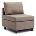 Davenport 112" Sectional Sofa with 1 Ottoman - Brown Linen Fabric - Rubberwood Frame - CAB1374