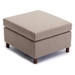 Davenport 112" Sectional Sofa with 1 Ottoman - Brown Linen Fabric - Rubberwood Frame - CAB1374