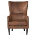 Maven Hi-Back Studded Chair - Brown Microfiber Upholstery - Birch Legs - CAB1382