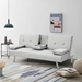 Echelon 67" Loveseat Sofa Bed with Coffee Table - White Leather - Metal Legs - CAB1391