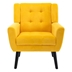 Village Green Accent Chair - Modern Ergonomics - Yellow Velvet - Black Legs