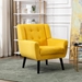 Village Green Accent Chair - Modern Ergonomics - Yellow Velvet - Black Legs - CAB1392