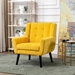 Village Green Accent Chair - Modern Ergonomics - Yellow Velvet - Black Legs - CAB1392