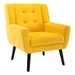 Village Green Accent Chair - Modern Ergonomics - Yellow Velvet - Black Legs - CAB1392