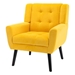 Village Green Accent Chair - Modern Ergonomics - Yellow Velvet - Black Legs - CAB1392