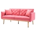 Casa Vita Loveseat Sofa - Peach Velvet Fabric - Metal Feet - CAB1395