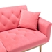 Casa Vita Loveseat Sofa - Peach Velvet Fabric - Metal Feet - CAB1395