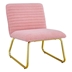 Valtorin Modern Minimalist Pink Plush Fabric Single Person Sofa Chair with Golden Metal Legs