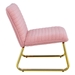 Valtorin Modern Minimalist Pink Plush Fabric Single Person Sofa Chair with Golden Metal Legs - CAB1402