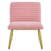 Valtorin Modern Minimalist Pink Plush Fabric Single Person Sofa Chair with Golden Metal Legs - CAB1402