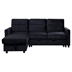 Brixton 81" Sectional Sofa with Storage Chaise and Side Pocket - Black Velvet