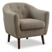 Kaidair Accent Chair - Textured Beige - Espresso Finish Legs - CAB1412