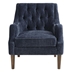 Palm Springs Accent Chair - Button Tufted - Navy - Dark Coffee Finish Legs