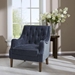 Palm Springs Accent Chair - Button Tufted - Navy - Dark Coffee Finish Legs - CAB1415