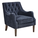 Palm Springs Accent Chair - Button Tufted - Navy - Dark Coffee Finish Legs - CAB1415