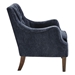 Palm Springs Accent Chair - Button Tufted - Navy - Dark Coffee Finish Legs - CAB1415