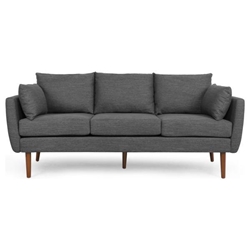 Uptonhall 76" 3 Seater Sofa - Charcoal - Birchwood Legs 