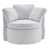 Eccleston Swivel Accent Chair with Storage and Back Cushion - Ivory