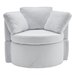 Eccleston Swivel Accent Chair with Storage and Back Cushion - Ivory - CAB1428