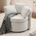 Eccleston Swivel Accent Chair with Storage and Back Cushion - Ivory - CAB1428