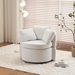 Eccleston Swivel Accent Chair with Storage and Back Cushion - Ivory - CAB1428