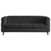 Velurian 80" Velvet Sofa - Black - Solid Wood Frame and Metal Legs