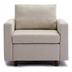 Altrium Single Seat Module Sofa Sectional Couch - Cream Linen - Rubberwood Frame and Legs