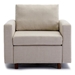 Altrium Single Seat Module Sofa Sectional Couch - Cream Linen - Rubberwood Frame and Legs - CAB1431