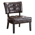 Bloomhaven Accent Chair - Brown Blended Leather - Oversized Seating - Espresso Finish Legs