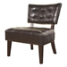 Bloomhaven Accent Chair - Brown Blended Leather - Oversized Seating - Espresso Finish Legs - CAB1434