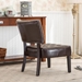 Bloomhaven Accent Chair - Brown Blended Leather - Oversized Seating - Espresso Finish Legs - CAB1434