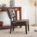 Bloomhaven Accent Chair - Brown Blended Leather - Oversized Seating - Espresso Finish Legs - CAB1434