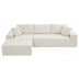 Breezeway 108" Modern Minimalist L-Shape Sectional Sofa - Beige Corduroy