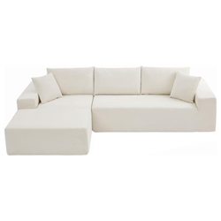 Breezeway 108" Modern Minimalist L-Shape Sectional Sofa - Beige Corduroy 