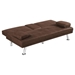 Luminaira 66" Foldable Sofa Bed with Cup Holder - Coffee Bronzing Suede - CAB1445