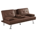 Luminaira 66" Foldable Sofa Bed with Cup Holder - Coffee Bronzing Suede - CAB1445