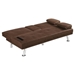 Luminaira 66" Foldable Sofa Bed with Cup Holder - Coffee Bronzing Suede - CAB1445