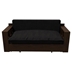 Lissome 52" Loveseat Sofa Bed with Convertible Office Desk - Beige and Black Velvet - Metal and Wood Frame