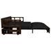 Lissome 52" Loveseat Sofa Bed with Convertible Office Desk - Beige and Black Velvet - Metal and Wood Frame - CAB1446