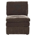 Vayda Contemporary Armless Chair - Grey Mix Suede Fabric - CAB1448