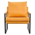 Valtorin Mid Century Accent Arm Chair - Orange Faux Leather - Metal Frame