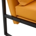 Valtorin Mid Century Accent Arm Chair - Orange Faux Leather - Metal Frame - CAB1455