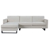 Berenice 100" Sectional Sofa with Chaise Longue - 3 Seater Reversible Armrests - Cream White Linen Fabric - Metal and Wood Frame