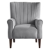 Jorda Accent Chair - Dark Gray Velvet - Solid Wood Frame - Dark Brown Legs