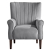 Jorda Accent Chair - Dark Gray Velvet - Solid Wood Frame - Dark Brown Legs - CAB1460