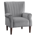 Jorda Accent Chair - Dark Gray Velvet - Solid Wood Frame - Dark Brown Legs - CAB1460