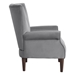 Jorda Accent Chair - Dark Gray Velvet - Solid Wood Frame - Dark Brown Legs - CAB1460