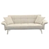 Luminaria 70" Futon Sofa Bed - Beige Velvet - Light Brown Wood Frame