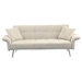 Luminaria 70" Futon Sofa Bed - Beige Velvet - Light Brown Wood Frame - CAB1461