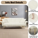 Luminaria 70" Futon Sofa Bed - Beige Velvet - Light Brown Wood Frame - CAB1461